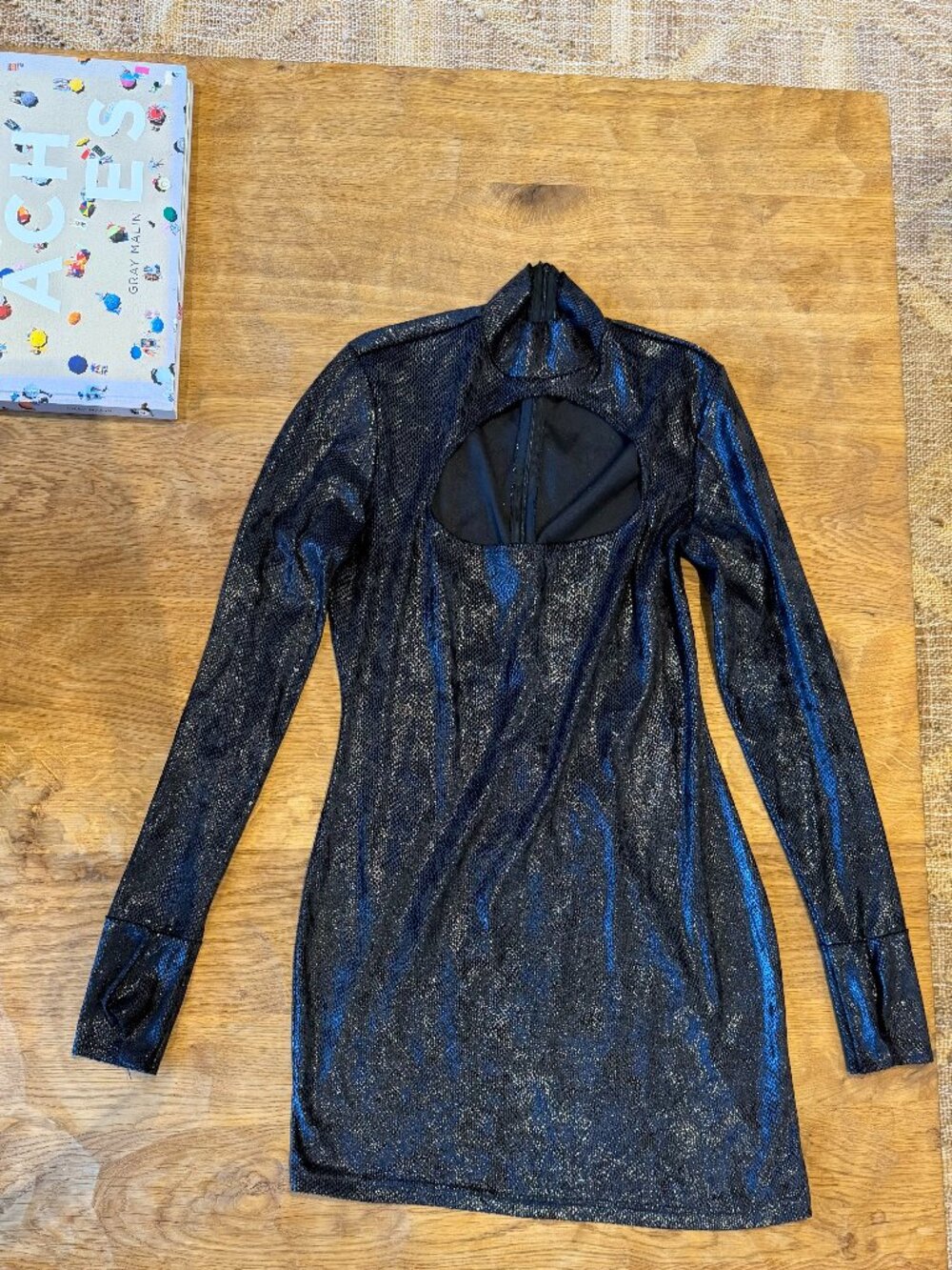 "Cut It Out" Snake Skin Little Black Dress